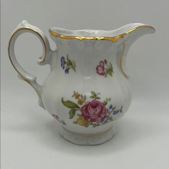 Vintage Creamer Winterling Bavaria Porcelain Floral Gold Accents - Picture 4 of 10